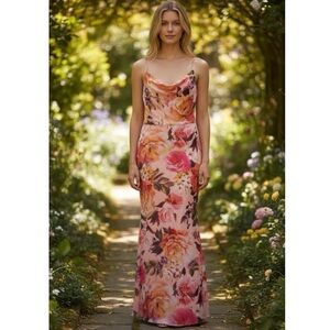 NWT Eliza J Floral Romantic Wedding Special Occasion Long Maxi Dress Size 16